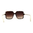 thumbnail image 2 of Womens Luxury Thin Metal Arm Mod Rectangle Butterfly Sunglasses Tortoise Brown, 2 of 5