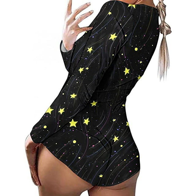 Mono vintage divertido de manga larga con cuello en V para mujer con estampado de amor cerca del cuerpo Fridja hfkajh102942
