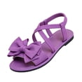 thumbnail image 2 of Women's Bow Flat Sandals Open Toe Crisscross Strappy Elastic Slingback Fashion Comfortable Non Slip Summer Casual Beach Vacation Shoes, 36, 2 of 4