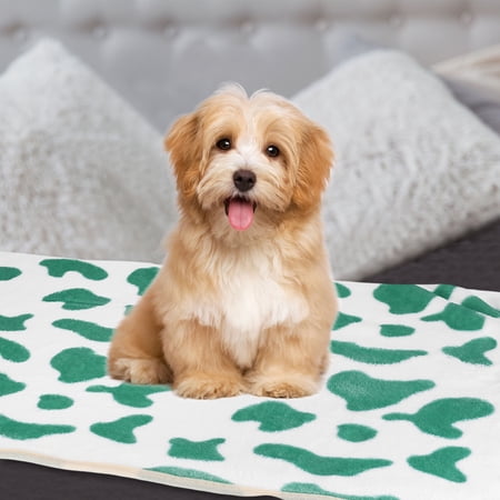 Uxcell Pet Blanket Flannel Cow Printed Throw Blanket 30x42 Inches (Blue 1 Pack 3)