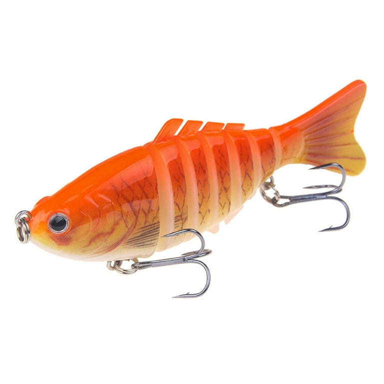 ROBOT-GXG Simulation 7 Section Fish Bait Plastic Crankbaits Hook Lures  Angling Tackle Fishing Acessories Color Random 