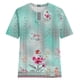 thumbnail image 4 of Fiudx Ofertas y Liquidaciones Top Casual de Manga Corta con Cuello Redondo y Estampado Retro para Mujer, 4 of 4