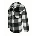 thumbnail image 5 of Jackets for Men Plus Size Plaid Lapel Jackets Long Sleeved Casual Checkered Long Sleeved Turdown Collar Coats,Coats for Men Black, 5 of 6