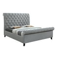 thumbnail image 2 of 1pc Beautiful Queen Size Fabric Upholstered Button Tufted Tall Headboard Bed Gray Finish, 2 of 6