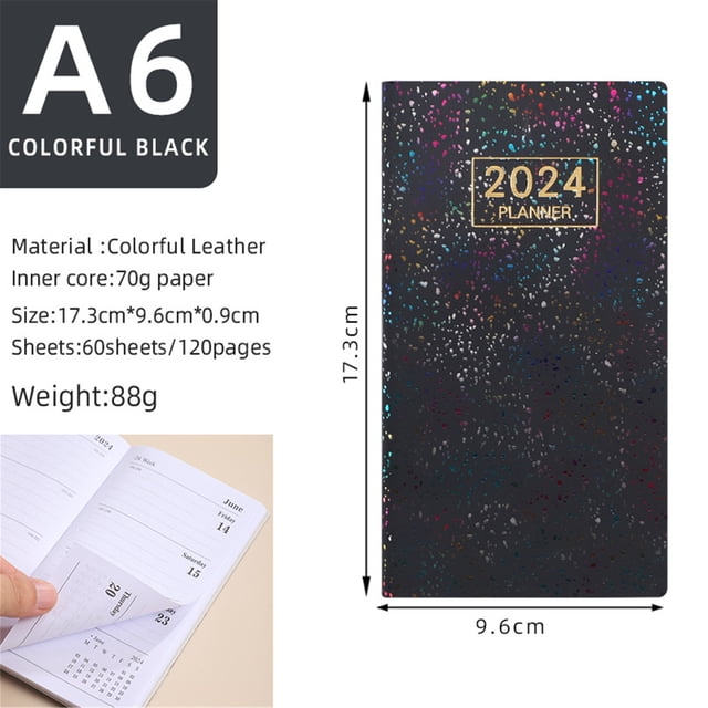 Planner 2024 A6 Mini Notebook Organizer Planner Daily Planner Notebook Travel Diary on Clearance