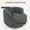 thumbnail image 6 of Furniliving Swivel Accent Chair, Oversized Round Barrel Chair with Pillows, Corduroy Fabric Armchair Chair, Upholstered Single Sofa for Living Room, Bedroom, Office (Dark Grey), 6 of 9