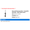thumbnail image 2 of Rear Left Strut Assembly - Compatible with 2002 - 2003 Toyota Camry, 2 of 2