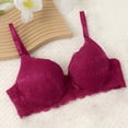 thumbnail image 4 of Fatuov Lace Underwire Bras for Women Supportive Solid Color Full Coverage Comfort Bra for Vacation, Push Up Lightly Lined Bra 38B, Wine, 4 of 5