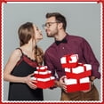 thumbnail image 3 of Cajas de regalo Nesting Chivertion, paquete de 6 con cinta de tapa, 6 tamaños, rojas, 3 of 6