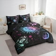 thumbnail image 3 of Manfei Vintage Sun Moon Star Bedding Comforter Set, Hippie Hamsa Eye Queen Bedding Sets, Boho Mushroom Zodiac Queen Sheet Sets, Lightweight Room Decor Reversible 7 Pieces, 3 of 8