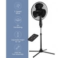 thumbnail image 5 of NEXAIR Ventilador de pie con pedestal oscilante de 16 pulgadas, ventilador silencioso para quirófano con control remoto, 3 velocidades, temporizador de apagado automático, negro, 5 of 5