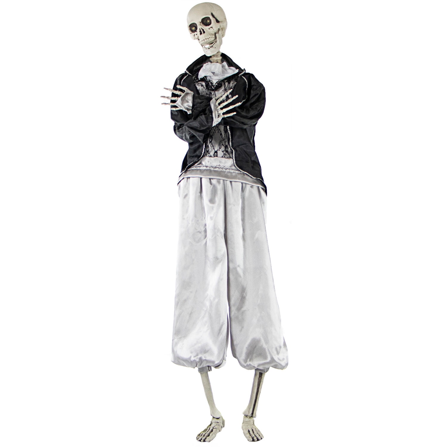 Haunted Hill Farm 5.25 ft Life-Size Skeleton Groom Prop with Lights and Sound, Indoor/Covered Outdoor Halloween Decoration, HHRPR-1FL