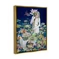 thumbnail image 3 of Stupell Industries Mermaid Among Water Lilies Floral Pond Woman Painting Metallic Gold Floating Framed Canvas Print Wall Art, Design by Sheila Wolk, 3 of 5