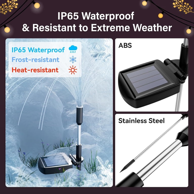 KOMI Christmas Solar Garden Light 4 Packs with Multi-Colored Change, Auto ON /Off Garden Solar Light, Solar Light for Garden, Porch, Christmas and Festival Decoration (Height: 38Inch KOMI Christmas Solar Garden Light 4 Packs with Multi-Colored Change, Auto ON /Off Garden Solar Light, Solar Light for Garden, Porch, Christmas and Festival Decoration (Height: 38Inch