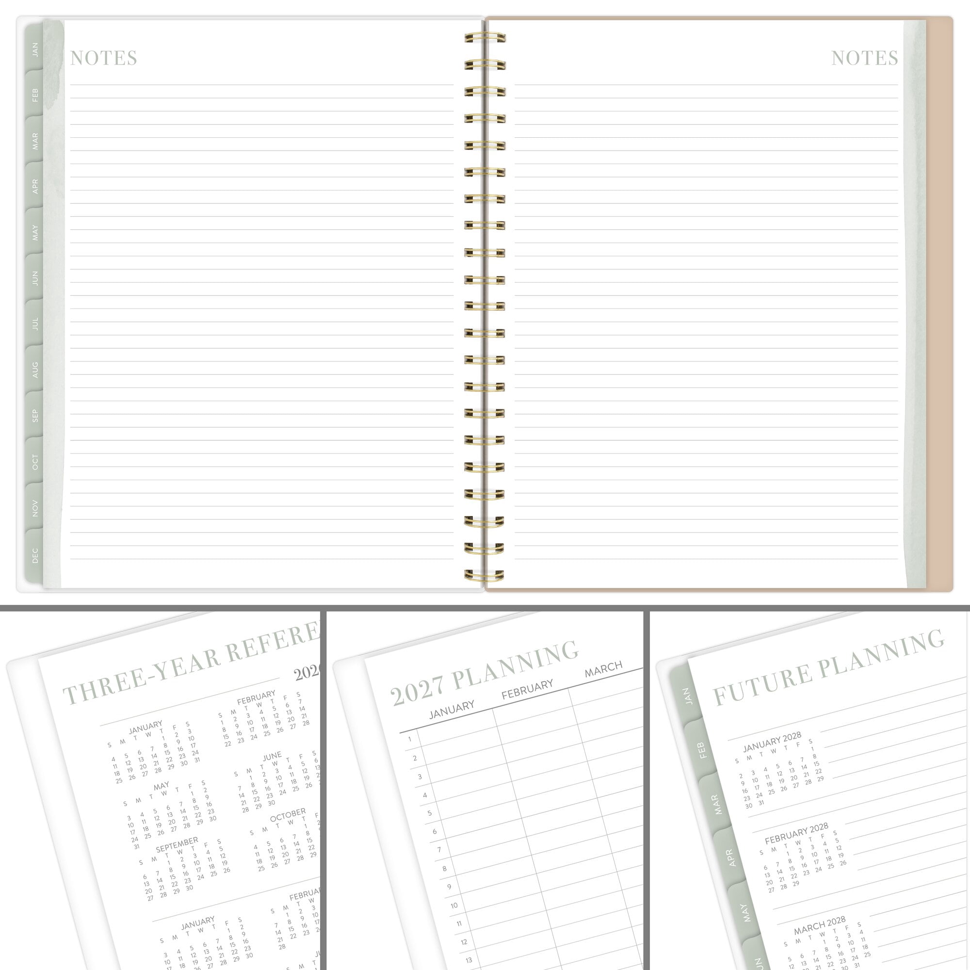 Leah Bisch for Mead Cambridge 2027 Weekly Monthly Planner Peony Garden Large 8