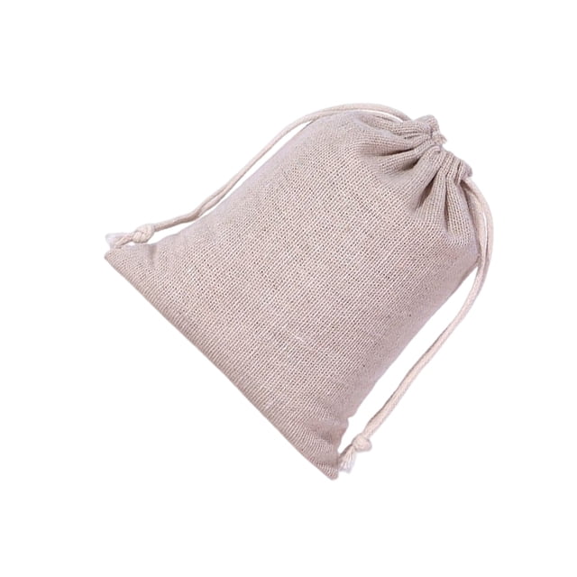 Bolsa de almacenamiento de lino y algodón, reutilizable, Rectangular, Color sólido, joyería, ropa interior, cosmética, bolsa con cordón para Almacenamiento y organización del hogar 10x12cm Injueey HA075589-02