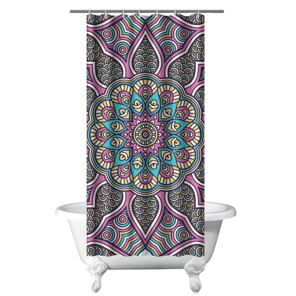 Zen Meditation Abstract Mandala Shower Curtain 36x72 Inch Waterproof Machine Washable