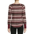 thumbnail image 3 of No Boundaries Juniors' Striped Henley Top, 3 of 5