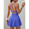 thumbnail image 5 of Tennis Dress with Built in Shorts and Bra Golf Dresses for Women with Shorts Tennis Dress Cut Out Blue XL, 5 of 7