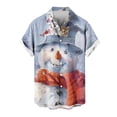 thumbnail image 1 of Mens Manga Corta Botón Abajo Camisas, Navidad Impreso Turndown Cuello Blusa, Top de Moda Casual, 1 of 3