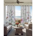 thumbnail image 4 of Pink Blue Spring Floral Blackout Curtains 45 Inches Long for Bedroom, Watercolor Elegant Botanical Thermal Insulated Room Darkening Black Out Window Curtain Panels Grommet Drapes for Living Room, 4 of 8