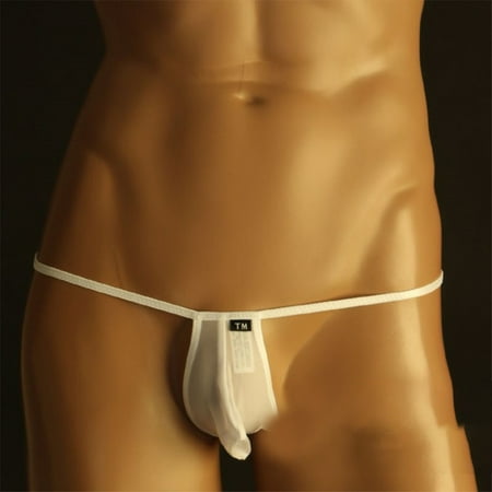 

Mens G-String Underwear T-Back Briefs Sexy Micro Thong Bulge-Pouch Low Rise