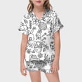 thumbnail image 2 of Xuewenshw Ensemble de Pyjama à Manches Courtes Imprimé pour Filles, Col à Revers, Shorts Confortables, Boutons Mignons, Respirant, 2 of 4