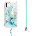 thumbnail image 3 of iPhone 11 Case, iPhone 11 Case Marble, Allytech Flexible Rubber Slim Fit Lightweight Shoulder Strap Lanyard Anti-scratch Shockproof Heavy Duty Protection Back Cover for Apple iPhone 11 6.1", Green, 3 of 4