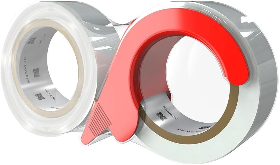 [110 total yards] Dispenser included clear packaging tape [2 packs] Packaging tape 1.88 inches 55 yards refill rolls for transportation mailing handling