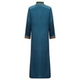 thumbnail image 4 of Moggemol Tunique Maxi à Manches Longues pour Garçons Dubai Traditionnelle Satin Soyeux Robe Fendue Bleu Foncé 14, 4 of 7