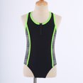 thumbnail image 3 of dPois Kids Girls 2Pcs Swimsuit Tankini Boho Print Racerback Bodysuit with Bootyshorts Bathing Suit Fluorescent Green 10, 3 of 6