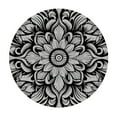 thumbnail image 2 of JEUXUS  Party Decoration Round Table Tablecloth Datura Geometric Decorative Design Wipable Polyester Cloth Spring Summer Party Table Cover Abstract Gray White, 2 of 7