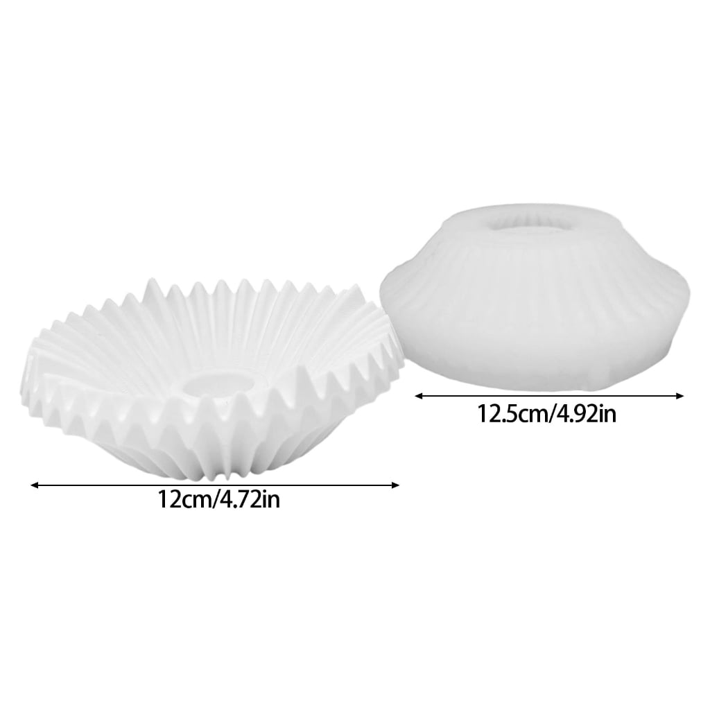 BQBQERT Striped Dish Silicone Stand Mold For Candlestick Holder Epoxy Resin Craft Resin Tray