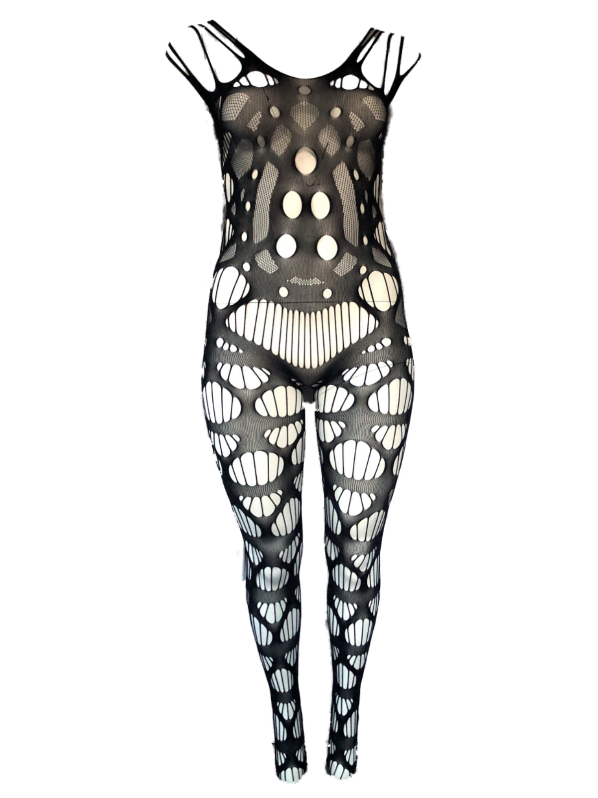 Killer Legs Killer Legs Womens Sheer Multi Net Jumpsuit Bodystocking