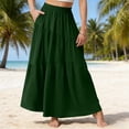 thumbnail image 2 of LIaqionyy Women's Maxi Skirt High Waist Pleated A Line Flowy Summer Casual Solid Color Long Skirts with Pockets, 2 of 6