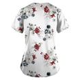 thumbnail image 3 of LHVUOA Women's Working Uniform Nursing Uniform Scrubs Top Floral Print Scrub Tops Short Sleeve V-neck Blouse Tee with Pockets, 3 of 3