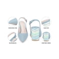 thumbnail image 4 of BLISSFUL STEP Slingback Strap Pointed Toe Sandals Colorful Chunky Heel Pumps for Women Haze Blue 8.5, 4 of 7