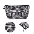 thumbnail image 3 of Unique Bargains 1 Pc Animal Printed Makeup Bag for Vacation Travel White Black Polyester, 3 of 6
