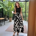 thumbnail image 3 of HAJWOH Summer Formal Dresses for Women 2026 Sleeveless Flowy Print Work Dress Casual Maxi Dresses with Belt Elegantes Trendy Modest Dresses Black S, 3 of 5