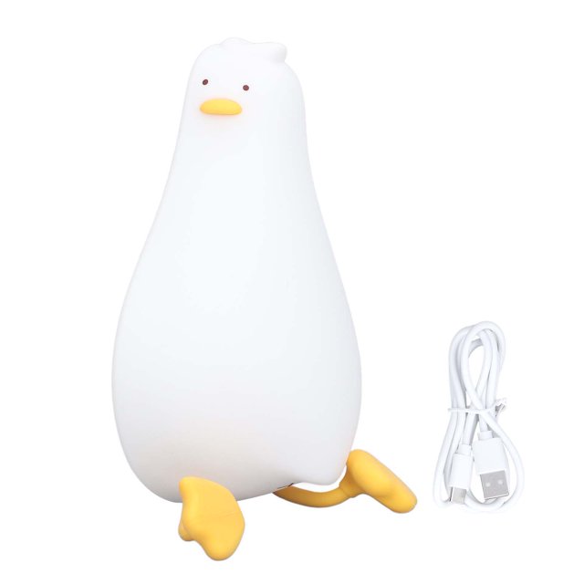 Luz nocturna de pato para niños, 5V, carga USB, 3 niveles de brillo, luz LED de noche con sensor táctil para dormitorio