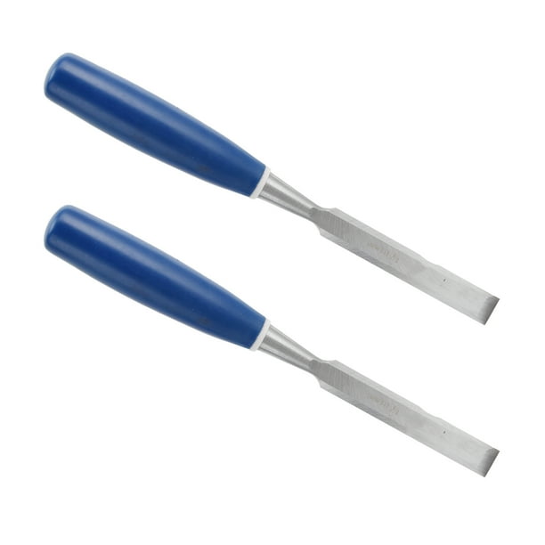 Senjay Wood Chisel Wood Chisel Set 2 Pieces High Hardness With Blue ABS Handle For Woodworking Slotting Chisel For Woodworking Flat Chisel