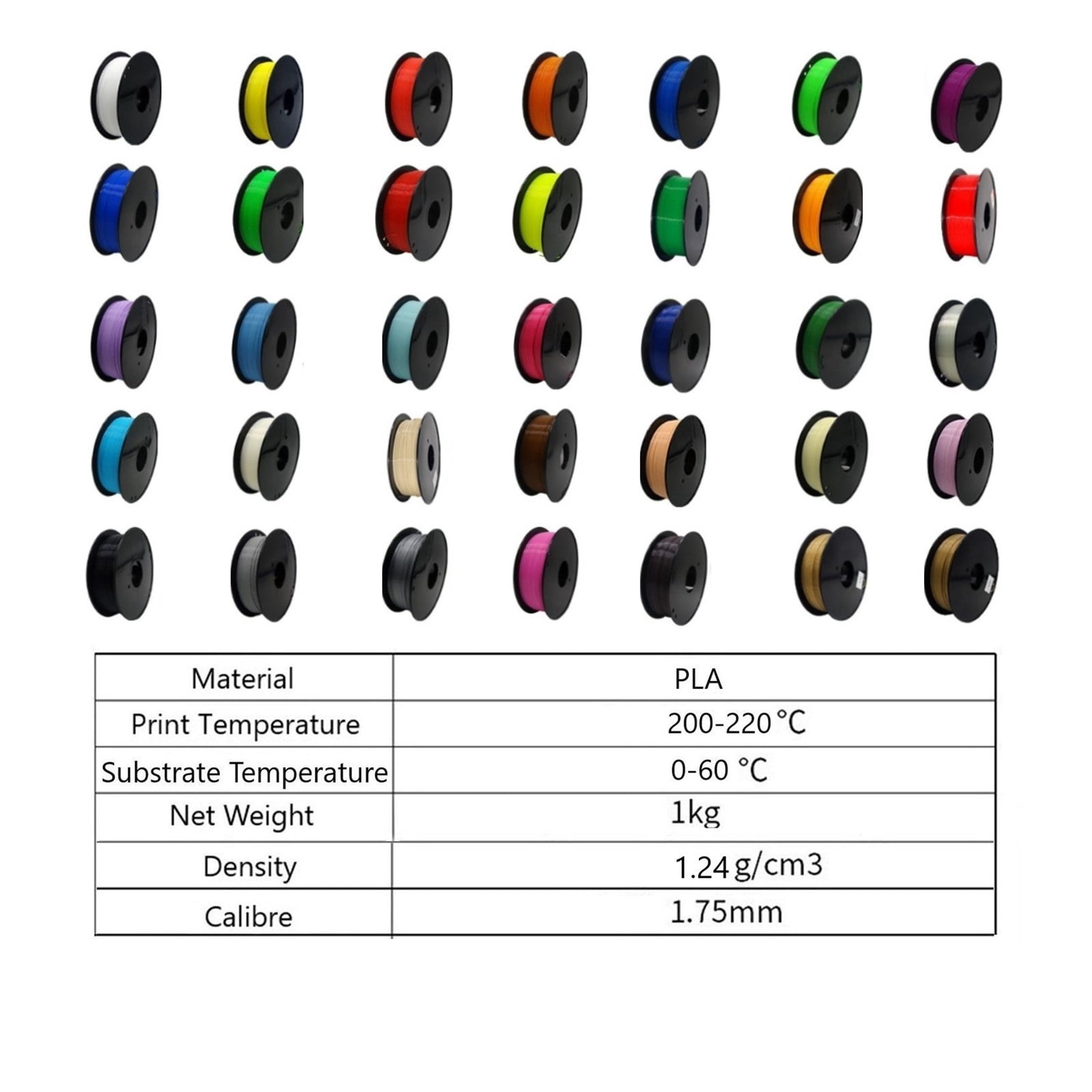 Transparent Yellow Solid Colorful 3D Printer Filament, Neatly Wound, Dimensional Accuracy 1.75mm +/- 0.02mm, Easy-to-Print, PLA, 1KG