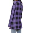 thumbnail image 6 of BUIgtTklOP Women's Flannel Plaid Shacket Long Sleeve Button Down Chest Pocketed Shirts Jacket Coats, 6 of 6