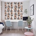 thumbnail image 4 of Orange Floral Kitchen Curtains Window Panels, Abstract Watercolor Flower Leaf Plant Insulated Window Treatment Curtain, Grommet Curtains for Bedroom/Living Room/Bathroom, 2 Piece 52"Wx63"L, 4 of 8