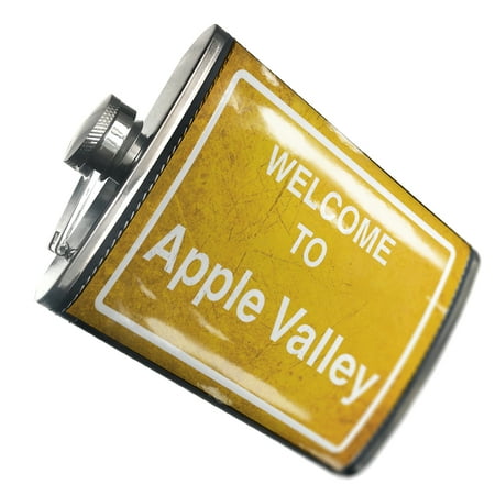 

NEONBLOND Flask Yellow Road Sign Welcome To Apple Valley