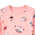 thumbnail image 4 of Spazoro Toddler Kids Girls 2PC 100% Cotton Ouifit Sets, Fall Winter Soft & Comfy Long Sleeve Cute Print Casual Shirts and Pants for Loungewear Pink Size 7-8, 4 of 6