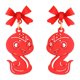 thumbnail image 4 of Pendientes con forma de serpiente jinwen Lazo Rojo 1,4 cm x 3,5 cm, 4 of 8