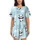 thumbnail image 1 of Fotbe Cute Panda Bear Conjunto de Pijama Estampado para Mujer, 2 Piezas, Ropa de Dormir con Camiseta de Manga Corta y Shorts Suaves-Small, 1 of 6