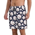 thumbnail image 2 of Kdxio Cute Basebal Pattern Mens Casual Shorts - Drawstring Summer Beach Sports Shorts for Men, 2 of 9