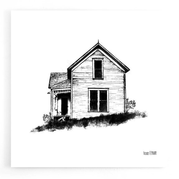 Epic Art 'Farmhouse II' by House Fenway, Acrylic Glass Wall Art, 12"x12"